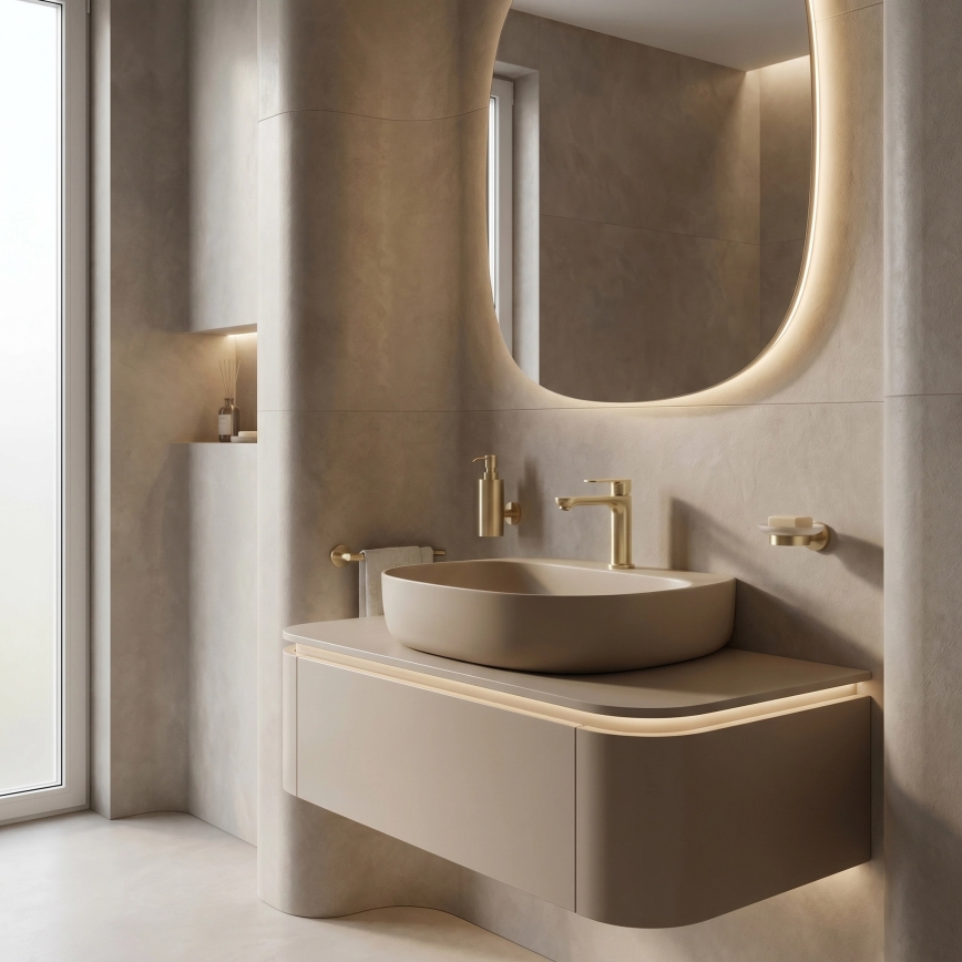 REA-B6697 - LOGAN 18.5 cm Brushed Gold Basin Mixer