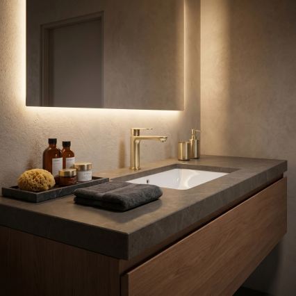 REA-B6697 - LOGAN 18.5 cm Brushed Gold Basin Mixer