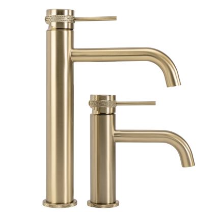 REA-B6896 - LUNGO 28 cm Brushed Gold Basin Mixer