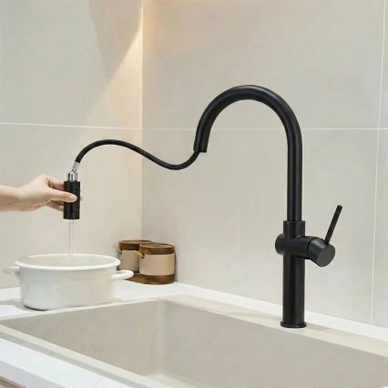 REA-B7200 - FRESH Pull-Out Kitchen Faucet, 45 cm, Black