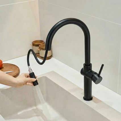 REA-B7200 - FRESH Pull-Out Kitchen Faucet, 45 cm, Black