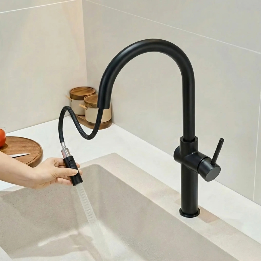 REA-B7200 - FRESH Pull-Out Kitchen Faucet, 45 cm, Black