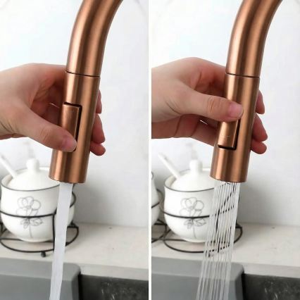 REA-B7436 - 37.5 cm Copper Sink Faucet with Pull-Out Sprayer and ECO FRESH Filtration