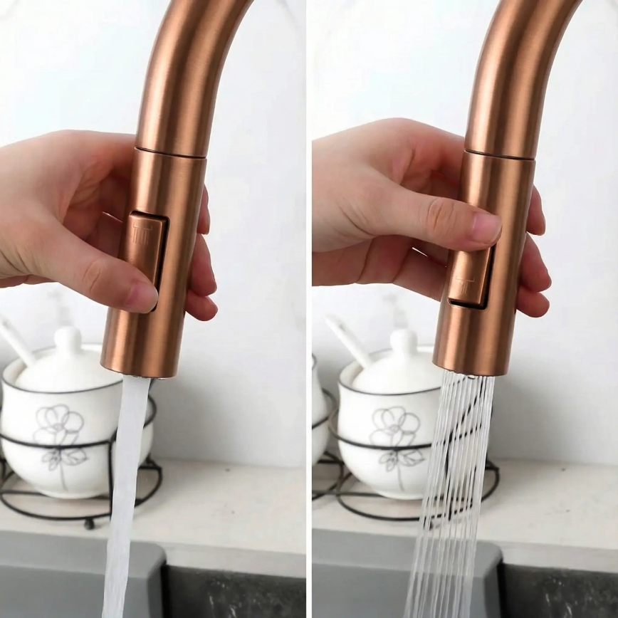 REA-B7436 - 37.5 cm Copper Sink Faucet with Pull-Out Sprayer and ECO FRESH Filtration