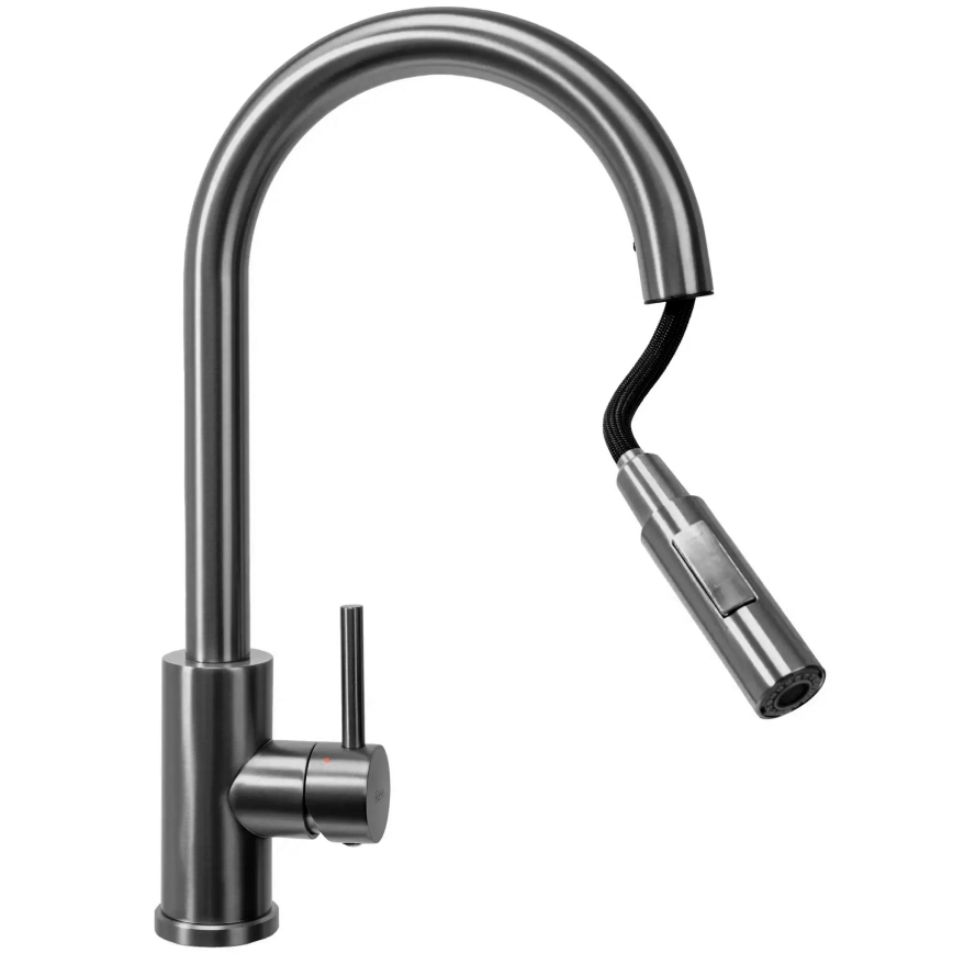 REA-B7437 - FRESH 45 cm Pull-Out Kitchen Faucet with Spray, Titanium