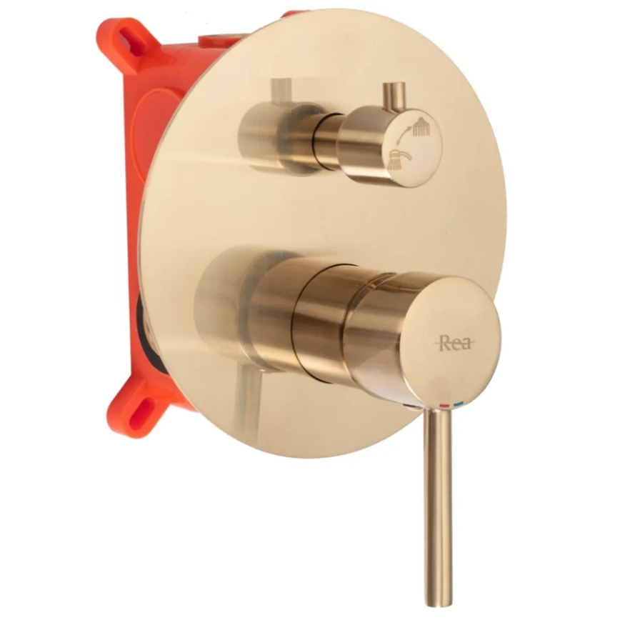 REA-B7503 - LUNGO Bathtub Set with Concealed Mixer, Brushed Gold