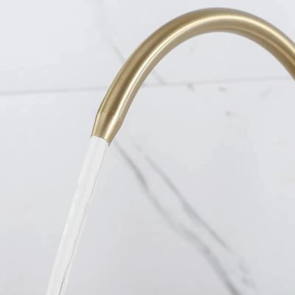 REA-B7596 - Kitchen sink faucet with pull-out sprayer and ECO FRESH filtration 37.5 cm brushed gold
