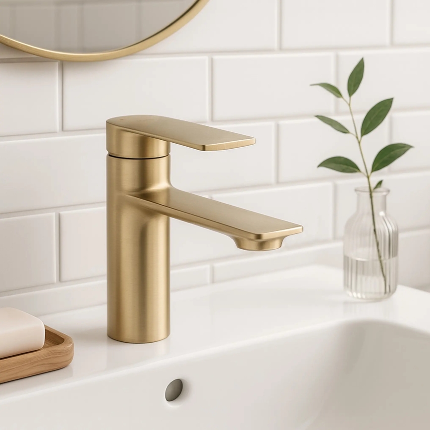 REA-B7960 - STORM 15 cm Brushed Gold Basin Mixer