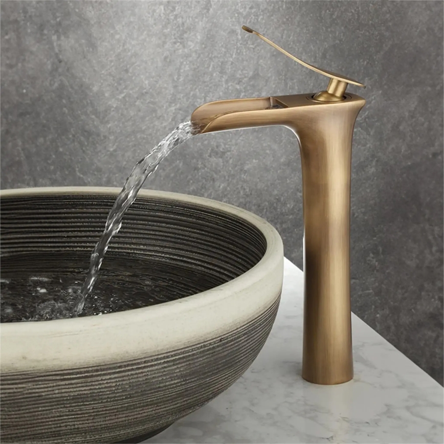 REA-B8120 - LAGUNA 30 cm Brushed Gold Washbasin Mixer