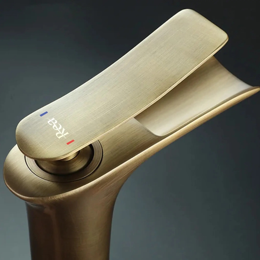 REA-B8120 - LAGUNA 30 cm Brushed Gold Washbasin Mixer