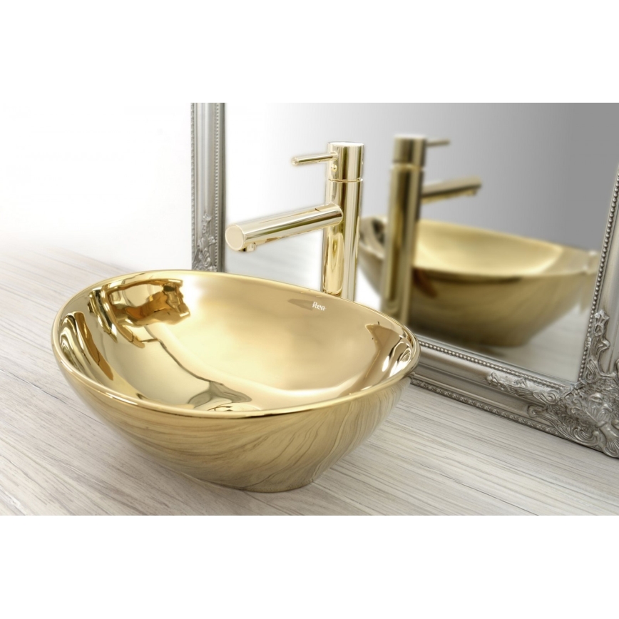 REA-B8803 - TESS 31.5 cm Gold Basin Mixer