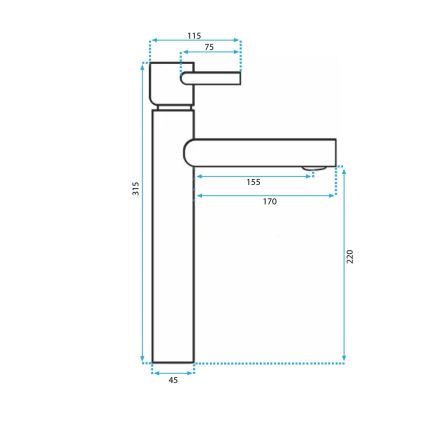 REA-B8803 - TESS 31.5 cm Gold Basin Mixer