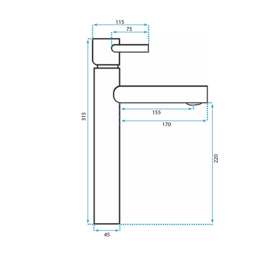 REA-B8803 - TESS 31.5 cm Gold Basin Mixer