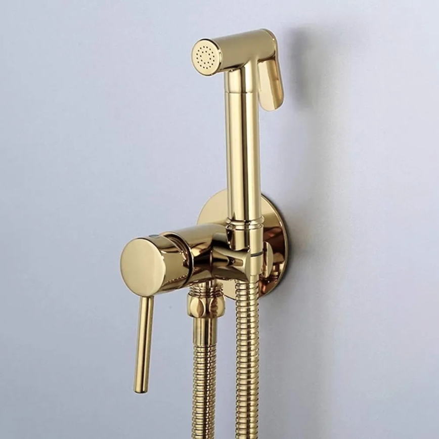 REA-B8979 - LUNGO Bidet Mixer with Hand Shower for Concealed Installation, Gold