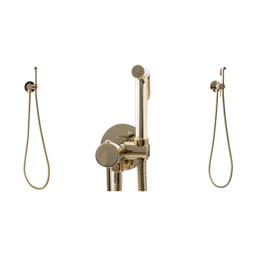 REA-B8979 - LUNGO Bidet Mixer with Hand Shower for Concealed Installation, Gold