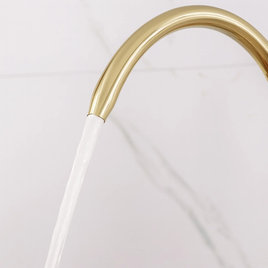 REA-B8989 - Kitchen sink faucet with pull-out sprayer and ECO FRESH filtration, 37.5 cm, gold