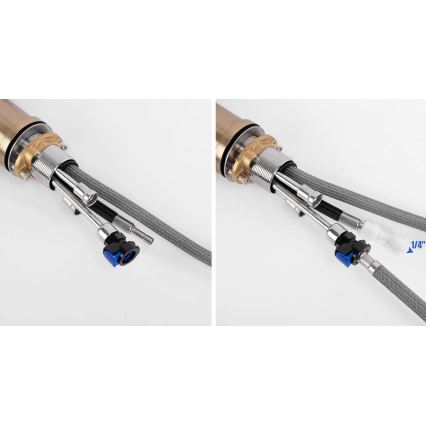 REA-B8989 - Kitchen sink faucet with pull-out sprayer and ECO FRESH filtration, 37.5 cm, gold