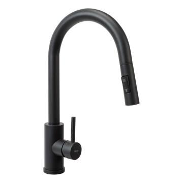 REA-B9147 - FRESH 39.5 cm Matte Black Kitchen Faucet with Pull-Out Sprayer