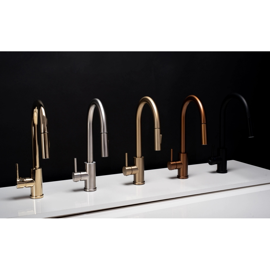 REA-B9147 - FRESH 39.5 cm Matte Black Kitchen Faucet with Pull-Out Sprayer