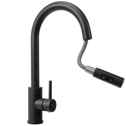 REA-B9147 - FRESH 39.5 cm Matte Black Kitchen Faucet with Pull-Out Sprayer