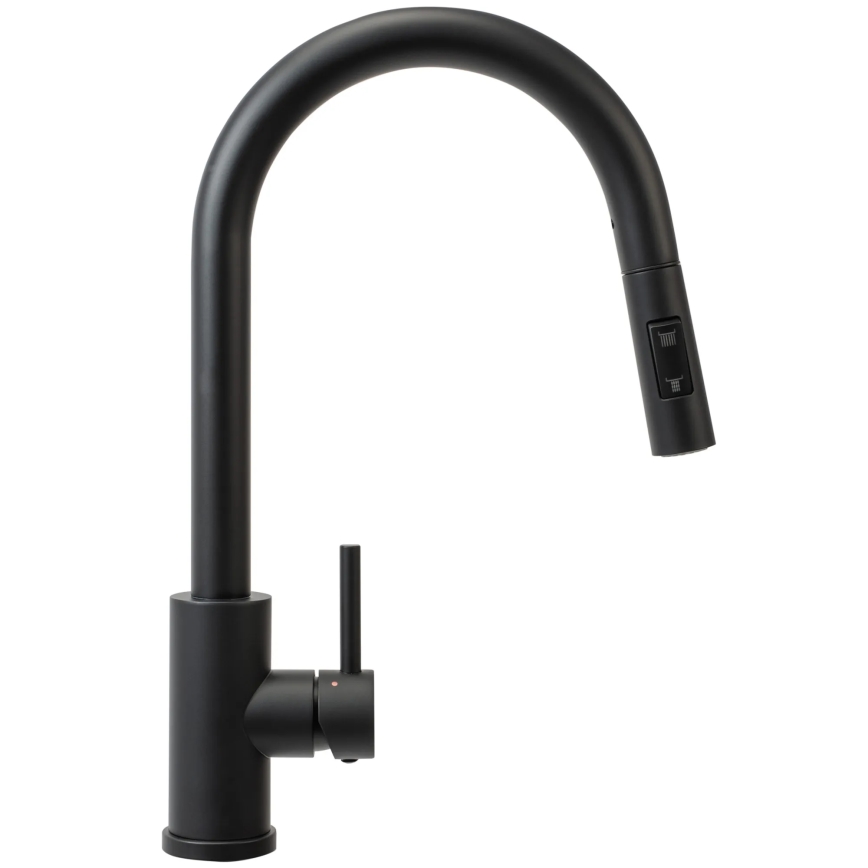 REA-B9147 - FRESH 39.5 cm Matte Black Kitchen Faucet with Pull-Out Sprayer