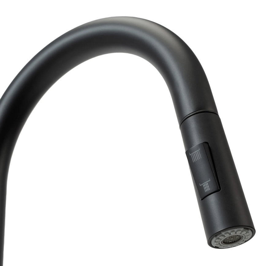 REA-B9147 - FRESH 39.5 cm Matte Black Kitchen Faucet with Pull-Out Sprayer