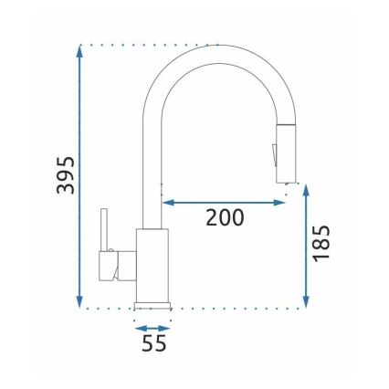REA-B9148 - FRESH 39.5 cm Pull-out Kitchen Faucet, Brushed Gold