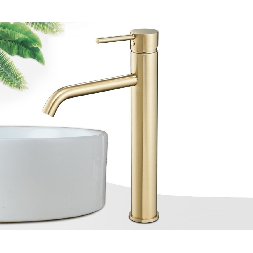 REA-B9409 - LUNGO 28 cm Gold Washbasin Faucet