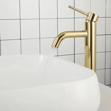 REA-B9409 - LUNGO 28 cm Gold Washbasin Faucet