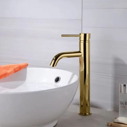 REA-B9409 - LUNGO 28 cm Gold Washbasin Faucet