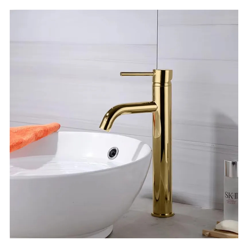 REA-B9409 - LUNGO 28 cm Gold Washbasin Faucet
