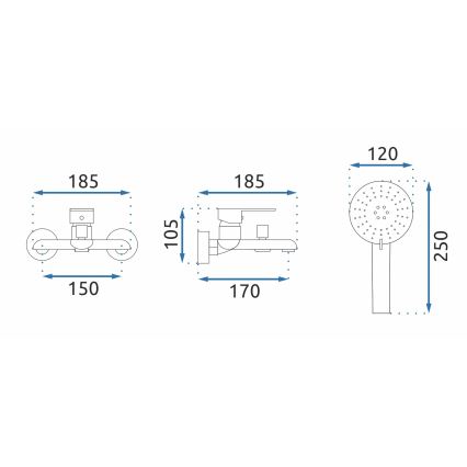 REA-B9932 - BLOOM Bath Set, Matte White/Gold