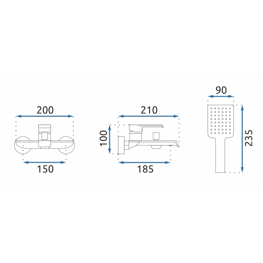 REA-B9967 - HASS Matte Black Bathtub Set