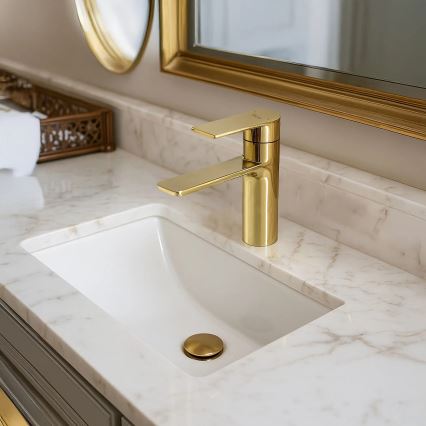 REA-B9981 - STORM 15 cm Gold Basin Mixer