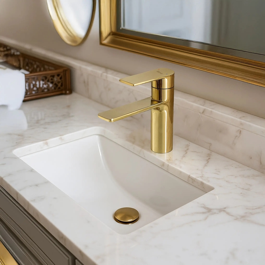 REA-B9981 - STORM 15 cm Gold Basin Mixer