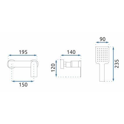 REA-B9984 - STORM Gold Shower Set with Mixer Tap