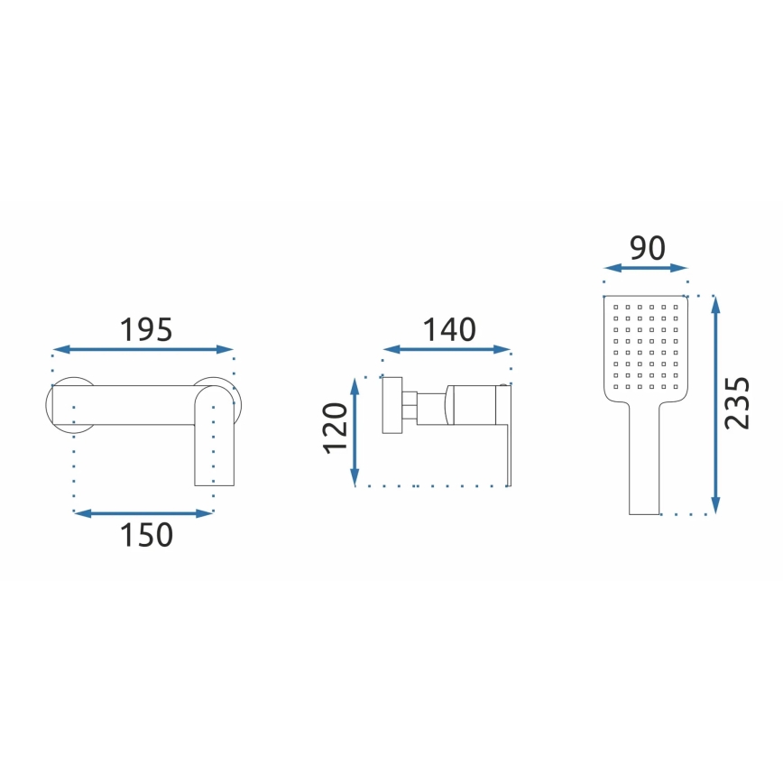 REA-B9984 - STORM Gold Shower Set with Mixer Tap