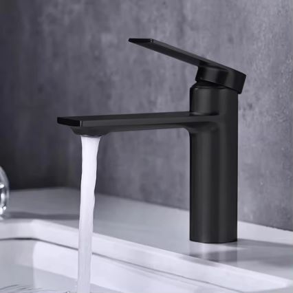 REA-B9986 - STORM 15 cm Matte Black Basin Mixer