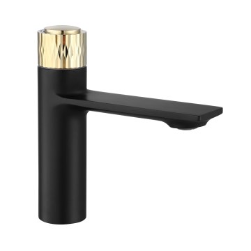 REA-B9987 - STORM 16.5 cm Black/Gold Basin Faucet