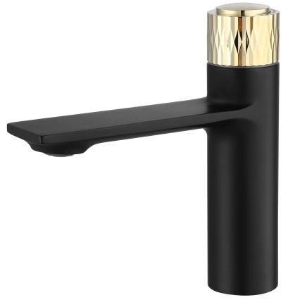 REA-B9987 - STORM 16.5 cm Black/Gold Basin Faucet