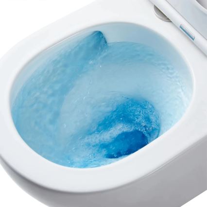 REA-C1259 - Wall-hung toilet with seat CARLO MINI TORNADO RIMLESS ceramic/glossy white