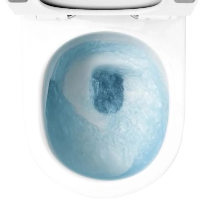 REA-C1259 - Wall-hung toilet with seat CARLO MINI TORNADO RIMLESS ceramic/glossy white