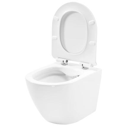 REA-C1400 - Wall-hung Toilet with CARTER RIMLESS Seat, Ceramic/White