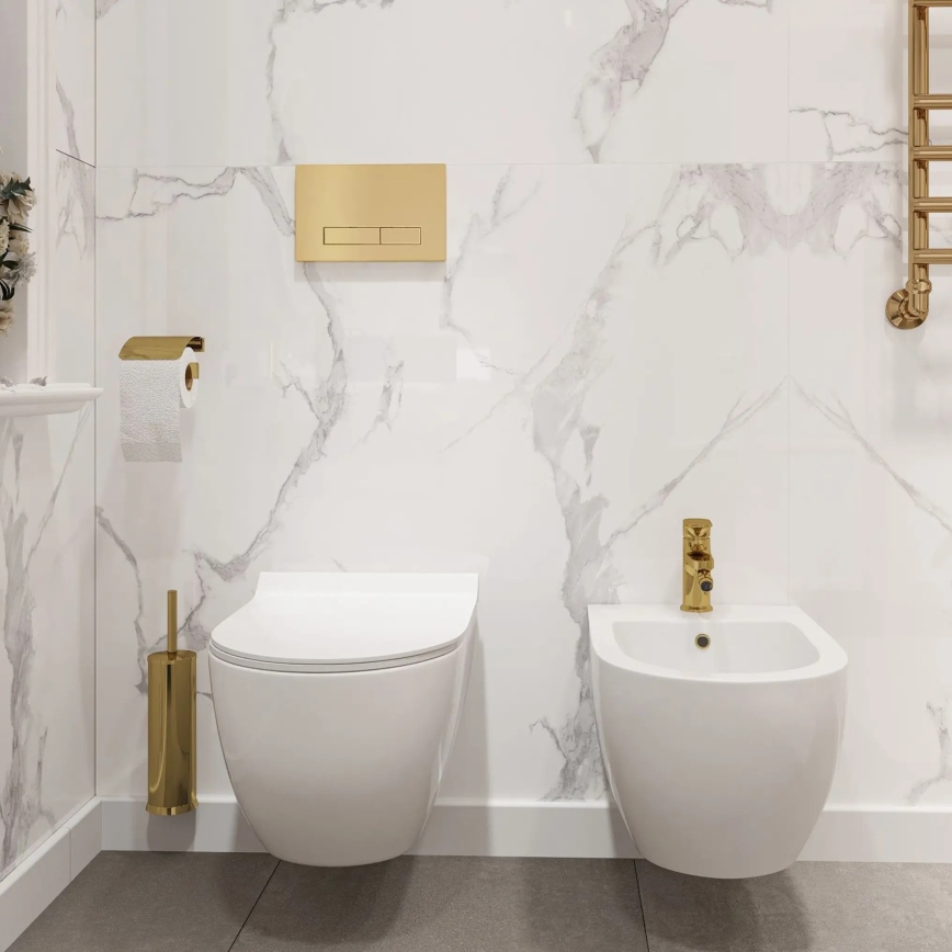 REA-C1400 - Wall-hung Toilet with CARTER RIMLESS Seat, Ceramic/White