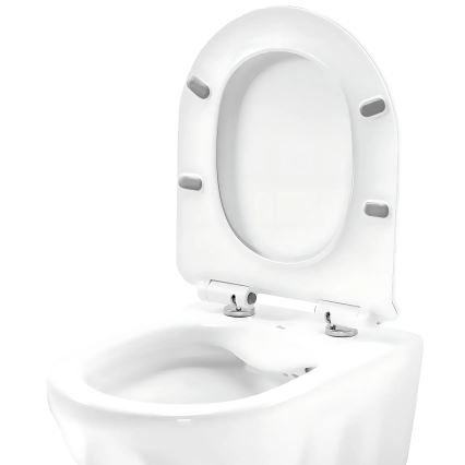REA-C1652 - Wall-hung toilet with seat GUSTAVO RIMLESS ceramic/white