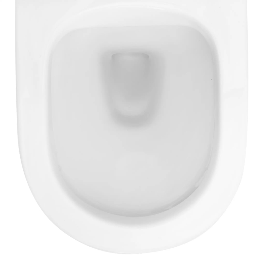 REA-C2760 - Wall-hung toilet with seat CARLO FLAT MINI RIMLESS ceramic/glossy white