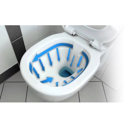 REA-C2760 - Wall-hung toilet with seat CARLO FLAT MINI RIMLESS ceramic/glossy white