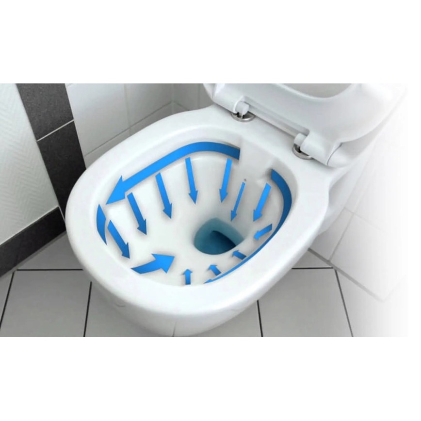 REA-C2760 - Wall-hung toilet with seat CARLO FLAT MINI RIMLESS ceramic/glossy white