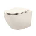 REA-C5500 - Wall-hung toilet with CARLO MINI TORNADO RIMLESS seat, ceramic/cream