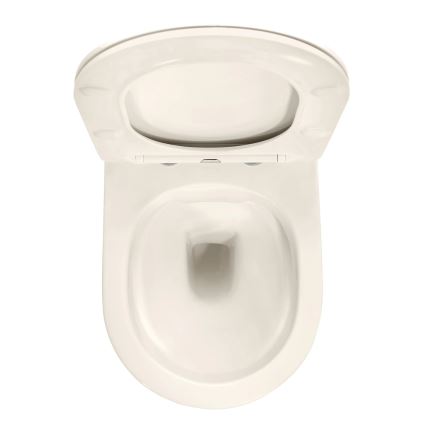 REA-C5500 - Wall-hung toilet with CARLO MINI TORNADO RIMLESS seat, ceramic/cream